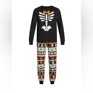 Men's Long Sleeve Halloween Pajamas 2pc Matching Family Pajamas 2X Black